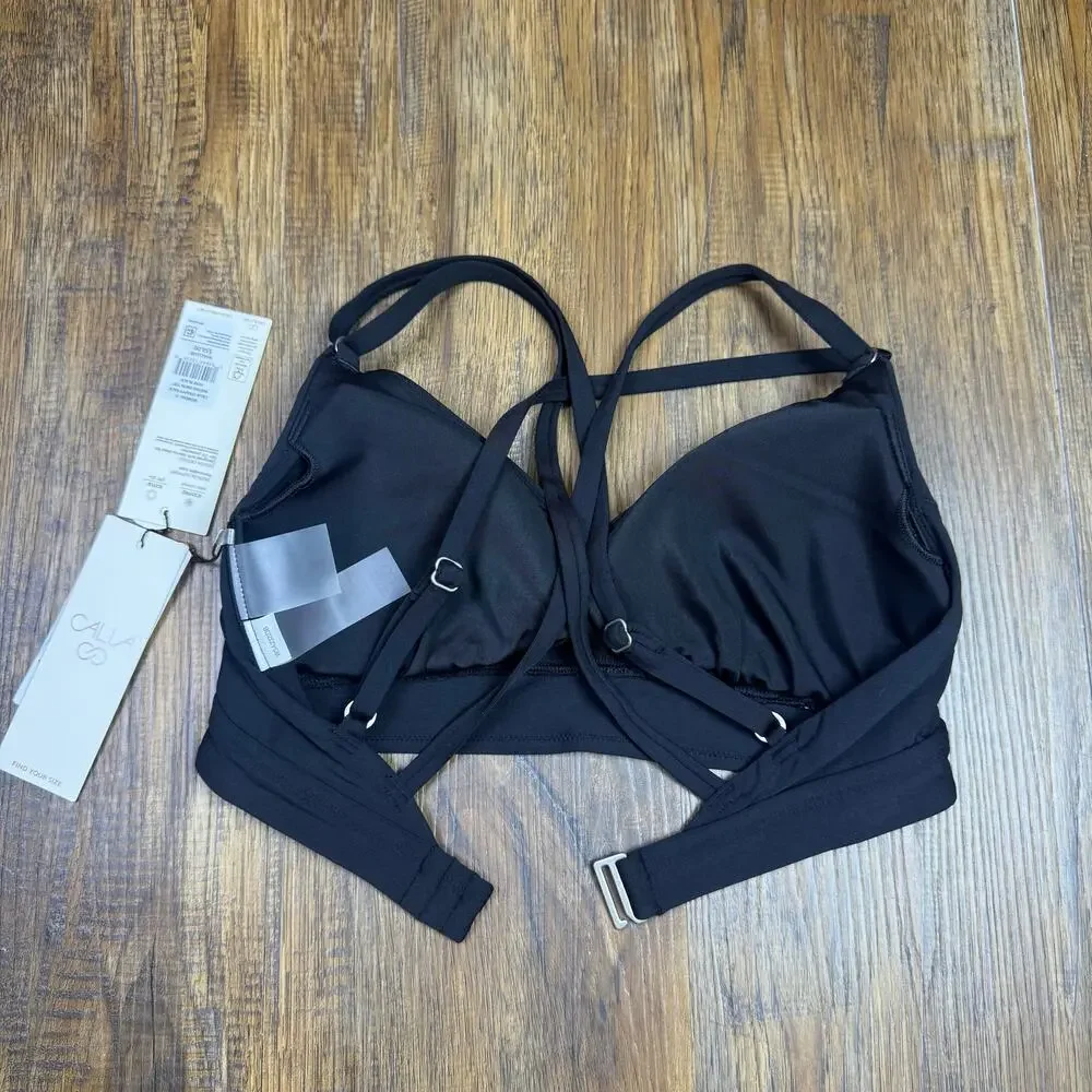CALIA by Carrie Underwood Black Crisscross Bikini Top - Picture 3 of 6